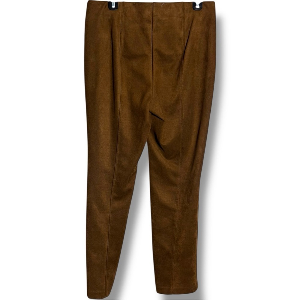 Rafaella Chic Tan Women's Straight Leg Cropped Faux Suede No Closure Pants - Picture 15 of 16
